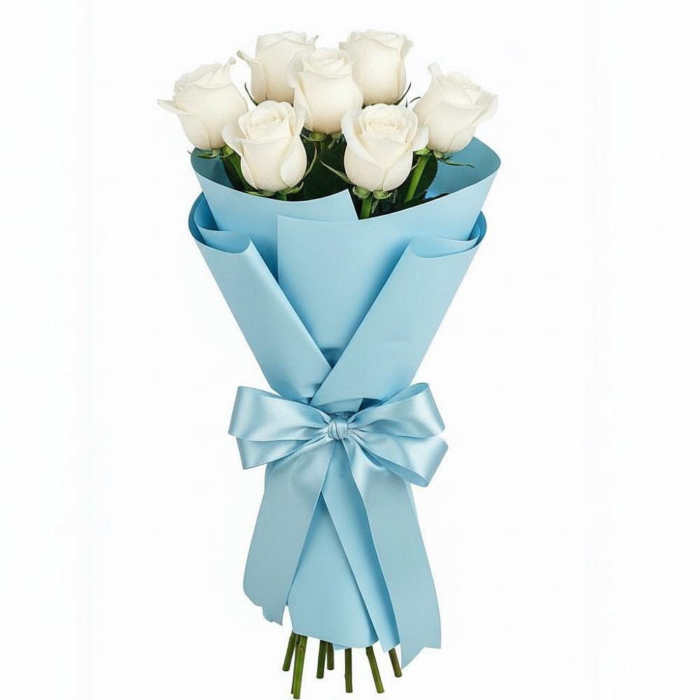 Букет 7 белых роз Проуд в Ивановское