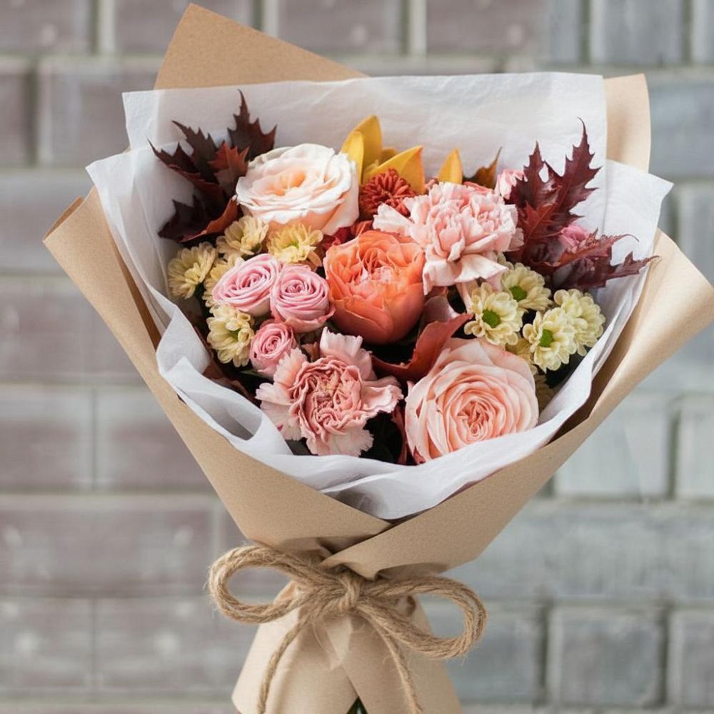 Букет цветов из: Гвоздики, Хризантемы и Розы в Ивановское