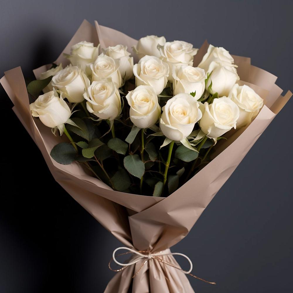 Букет 17 Белых роз в Ивановское