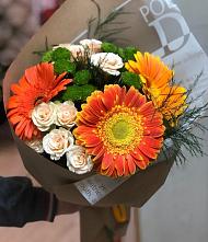 Букет цветов из:  Герберы, Хризантемы и Розы в Ивановское