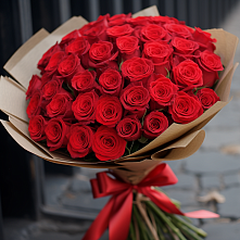 Букет 51 Красная роза Эдлесс Лав #REPLACE_PRED# Ивановское