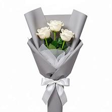 Букет 3 белые розы в Ивановское
