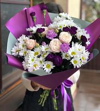 Букет цветов из:  Хризантемы, Гвоздики и Розы в Ивановское