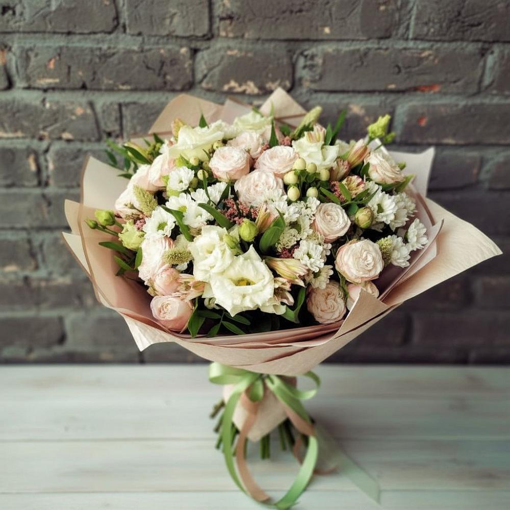 Букет цветов из: Альстромерии, Розы и Хризантемы в Ивановское