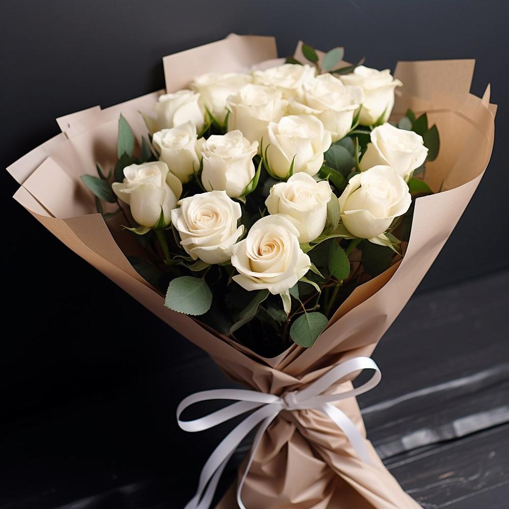 Букет 15 Белых роз в Ивановское