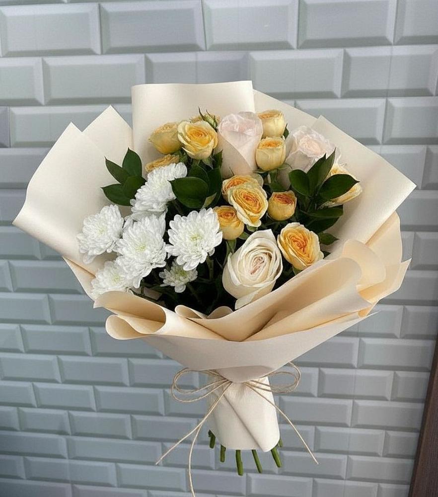 Букет цветов из: Розы и Хризантемы в Ивановское