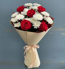 Букет цветов из:  Розы и Хризантемы в Ивановское