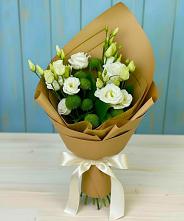 Букет цветов из:  Хризантемы и Лизиантусы #REPLACE_PRED# Ивановское