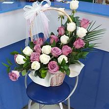 Цветочная композиция из Розы в корзине в Ивановское