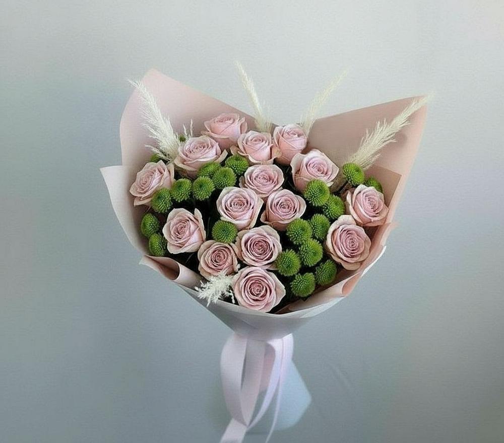 Букет цветов из: Розы и Хризантемы в Ивановское