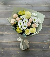 Букет цветов из:  Альстромерии, Розы и Хризантемы в Ивановское