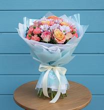 Букет цветов из:  Хризантемы и Розы в Ивановское