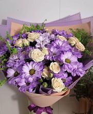 Букет цветов из:  Хризантемы и Розы в Ивановское