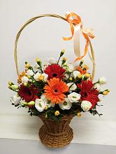 Цветочная композиция из Герберы и Хризантемы в корзине #REPLACE_PRED# Ивановское