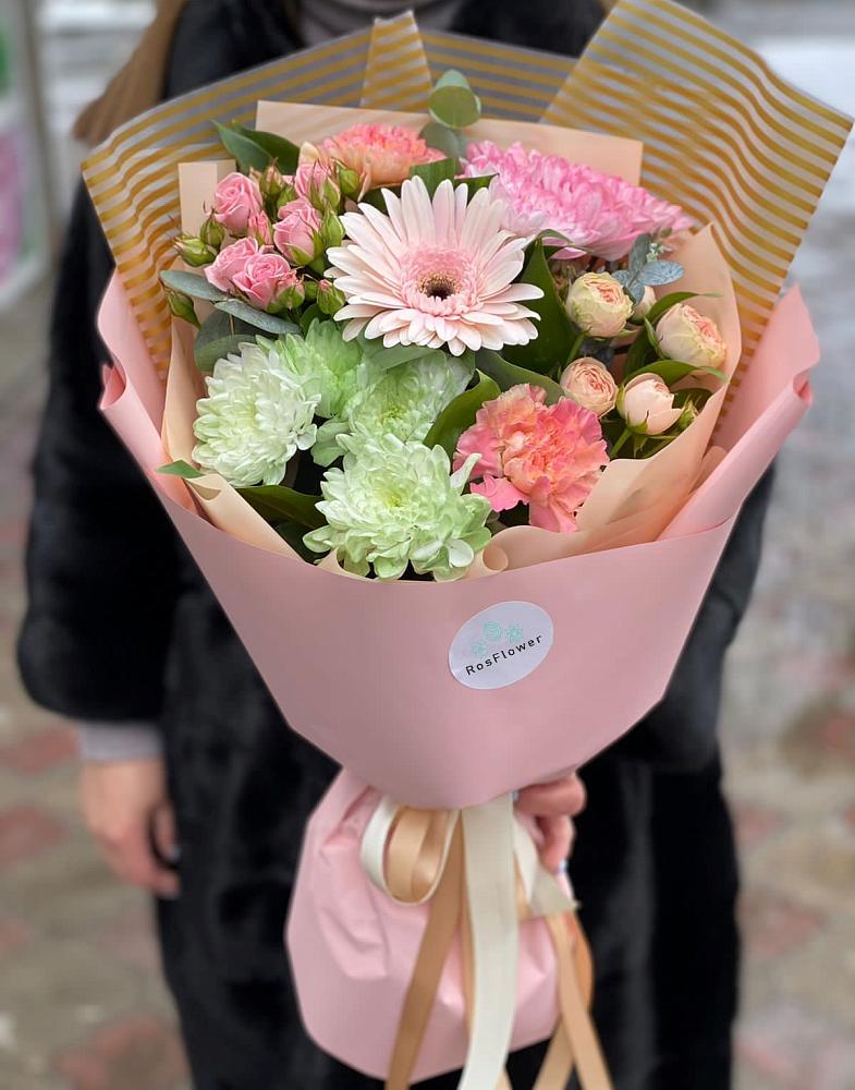 Букет цветов из: Герберы, Хризантемы и Розы в Ивановское